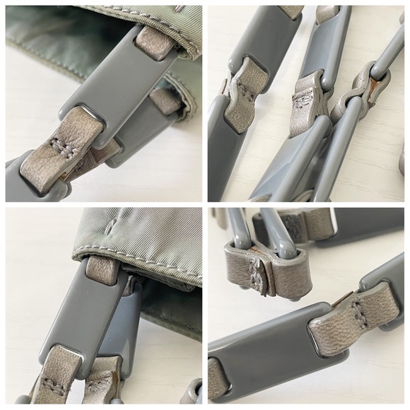 Prada gray Tessuto nylon plexiglass and leather vintage shoulder bag - Picture 4 of 9